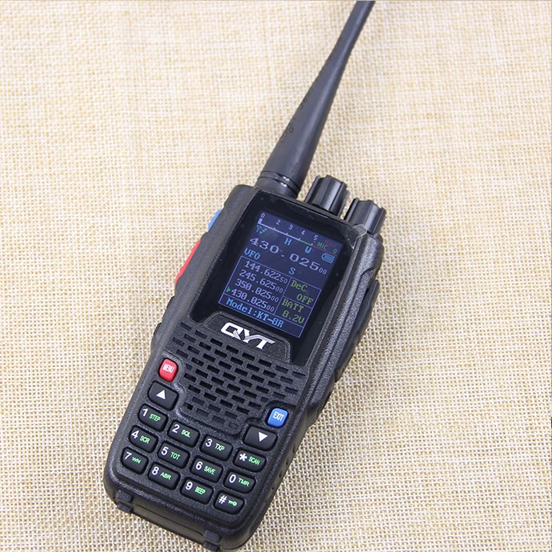 QYT New Walkie Talkie KT-8R 3200mAh Quad Band 136-147Mhz 400-470mhz 220-270mh 350-390mhz Handheld Two Way Radio Ham Transceiver