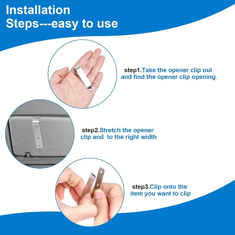 T61C_6pcs Garage Door Opener Clips,Garage Door Remote Opener