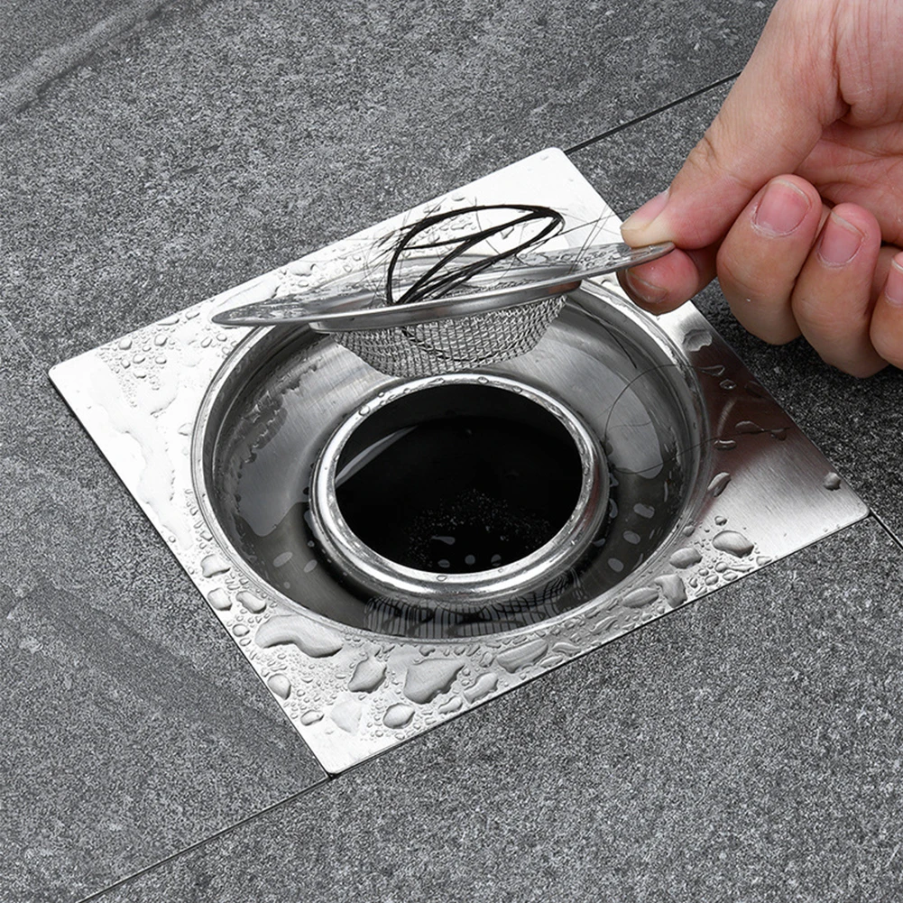 1PCS 9cm Household Stainless Steel Sink Filter Pool Bathtub Bathroom Sewer Floor Drain Kitchen Anti-clog Slag Strainer Tools