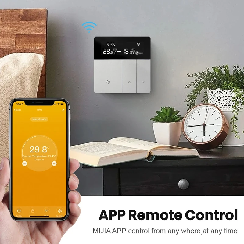 Miucda Tuya Wifi Slimme Thermostaat 100-240 V Temperatuurregelaar App Afstandsbediening Werken Met Alexa Google Home Yandex Alice