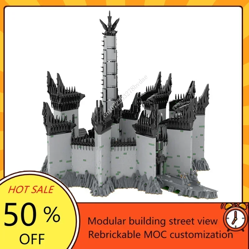 Authorized MOC-84124 14045Pcs+  Small Particle Movie Series Minas Morgul Building Block Model Kit Children Toys Christmas Gifts