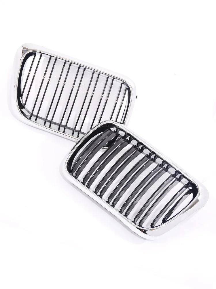 Chrome Silver Kidney Grille For BMW 3 Series E36 Facelift LCI 1997 1998 1999 M Performance Replacement Double Single Line Grill view 2