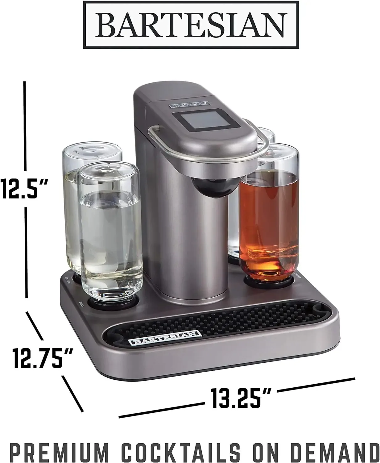 Bartesian Premium Cocktail and Beverage Machine, Push-Button Simplicity, Easy to Clean Design, Home Bar, 55300