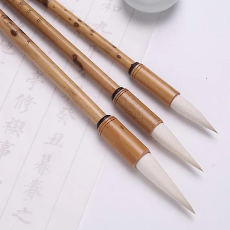 Chinese Calligraphy Writing Brush Pen Set Weasel Woolen Hair Brush Official Seal Script Calligraphie Freehand Painting Brush Pen