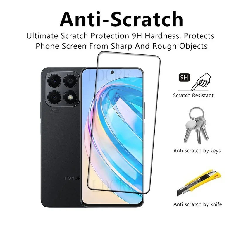 4/3/2/1 قطعة ل الشرف X8A الزجاج هواوي الشرف X8A الزجاج المقسى واقية 9H غطاء كامل الغراء حامي الشاشة هواوي الشرف X8A