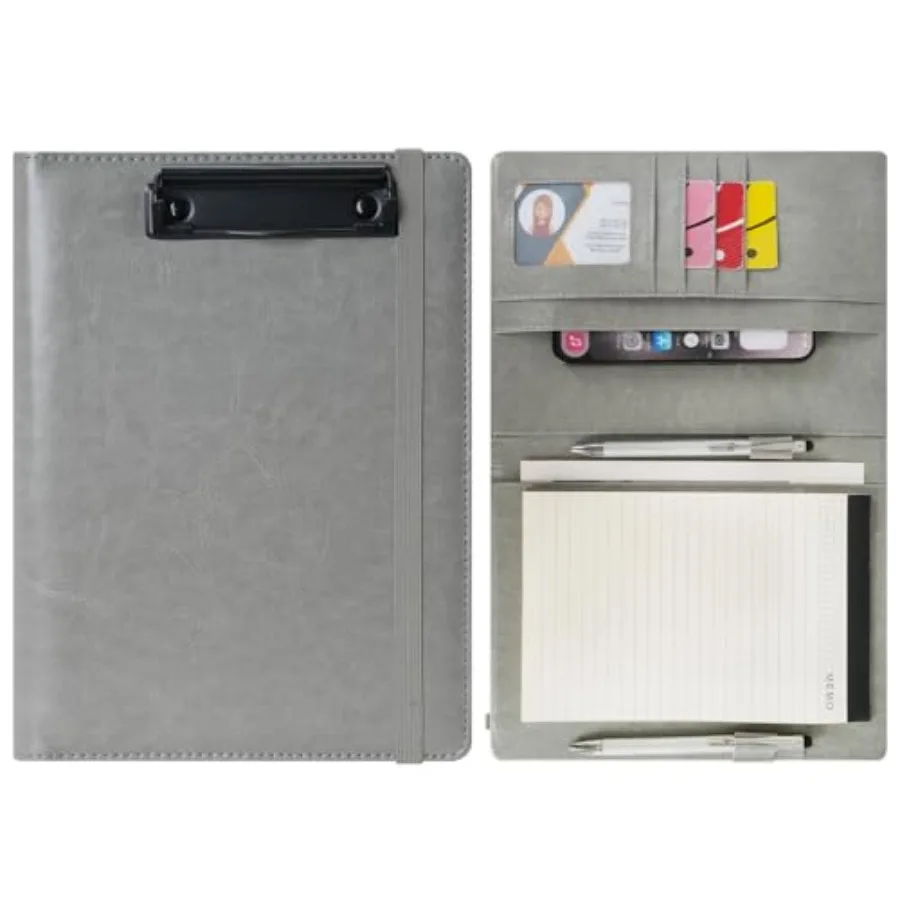 

PU Leather Clipboard Partfolio Notepad Forms Holders Document Case - Interview Planner Meeting Writing Padfolio File for Office