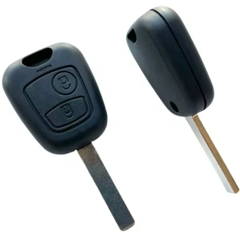 

OEM 10Pcs 2Button Car Transponder Remote Key Shell For Peugeot 307 308 408 For Citroen C3 C4 C5 C6 Key Case With VA2 Blade