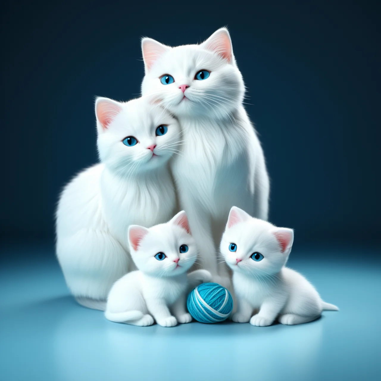 Cute White Cat Family Silicone Baking Mold Cat Family-Shaped Chocolate Fondant Cake Decoration Mold