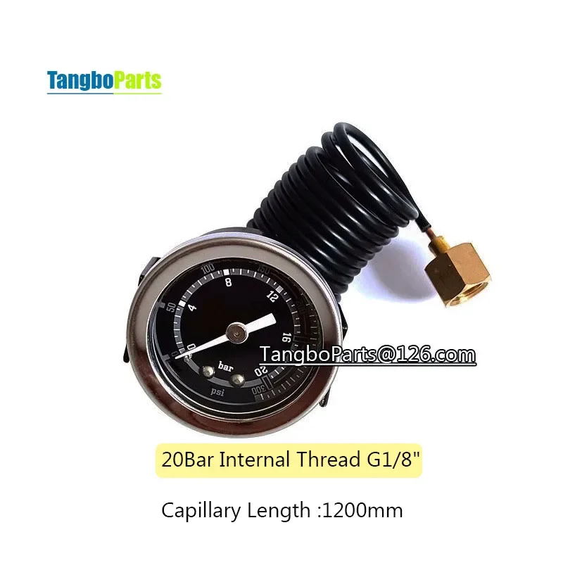 

G1/4" G1/8" Internal External Thread 4Bar 6Bar 8Bar 16Bar 20Bar Y40 Coffee Maker Gauge Steam Boiler Iron Case Capillary Gauge