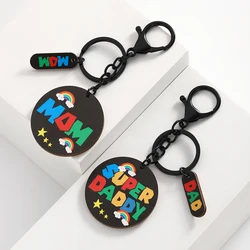 1Pc Mom And Super Daddy Keychain - Heartfelt Mother's Day And Fathers Day Gift from Daughter Son