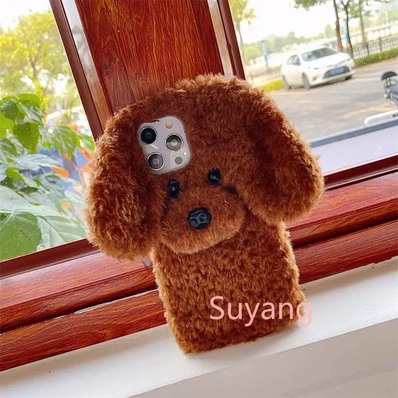 Lindo perro de peluche caniche cachorro fundas de piel suave para Xiaomi 17 Pro Max Mi Poco F8 Pro F6 F5 M7 M6 5G M5 M4 X7 X6 X5 X3 NFC cubiertas para el cabello