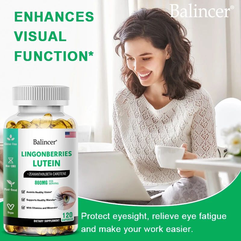 Lutein Eye Capsules - Helps Maintain Eye Health, Relieves Yellow Spots, Maintains Healthy Cell Function, and Slows Down Aging