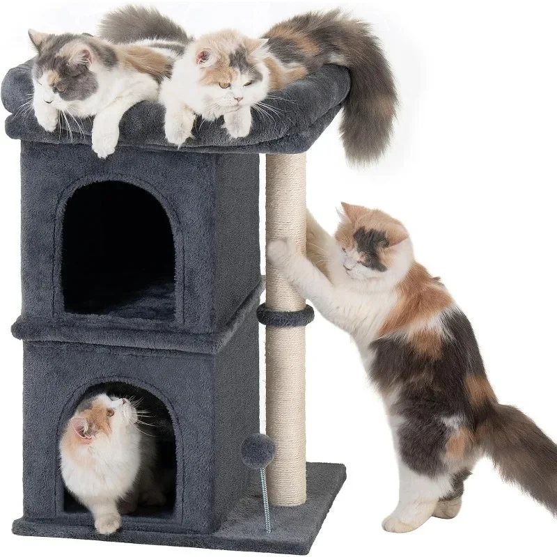 Cat Tree for Large Cat, 19 * 16.5In Large Cat Perch, Adult Cat Tower for Indoor Cats with 24In Long Scratching Post