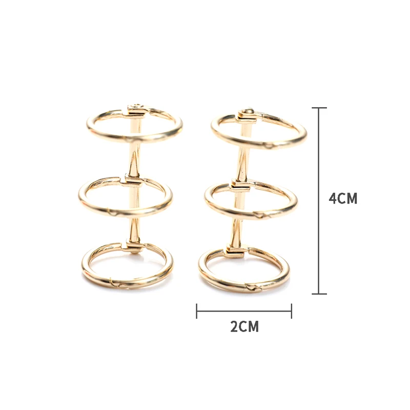 2 Pçs/set Metal Folha Solta Livro Fichário 3 Anéis Para Notebook Álbum Scrapbook Clip