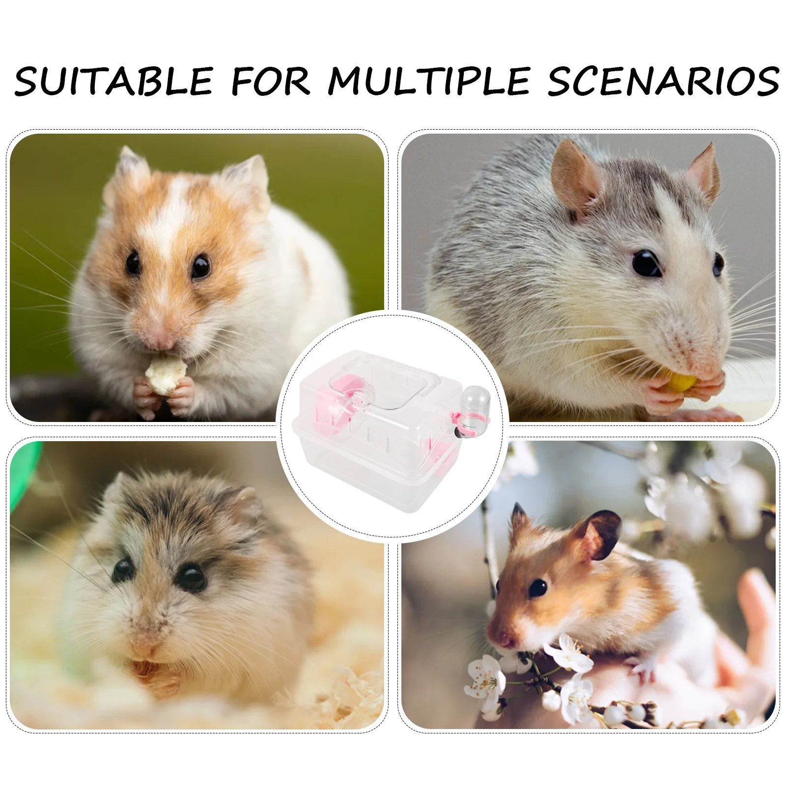 

Panoramic Small Pet Cage Transparent Portable Hamster Travel Box For Dwarf Hamster Mouse Ferret Outdoor Small Animal Carrier