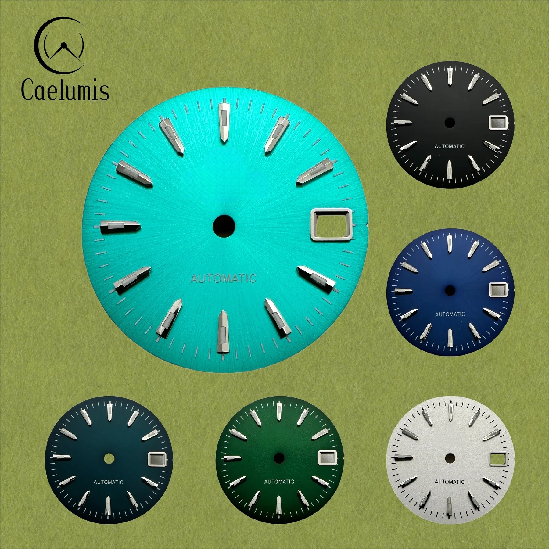 Светящийся циферблат со стрелками, 28,5 мм, циферблат даты, логотип GS для NH35/NH36, аксессуары для модификации часов Светящийся циферблат со стрелками, 28,5 мм, циферблат даты, логотип GS для NH35/NH36, аксессуары для модификации часов