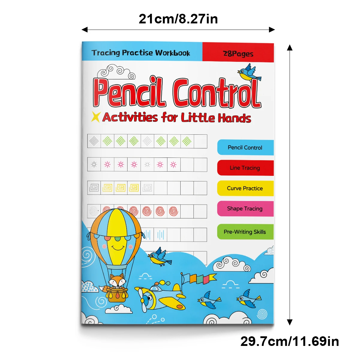 Children's pen control practice book, early learning pre-school writing practice copybook, laying the foundation for writing