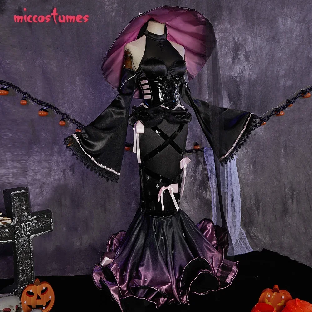 Miccostumes Women's Anime Vocal Cosplay Costume Halloween Maid Style Dress and Hat with Belt