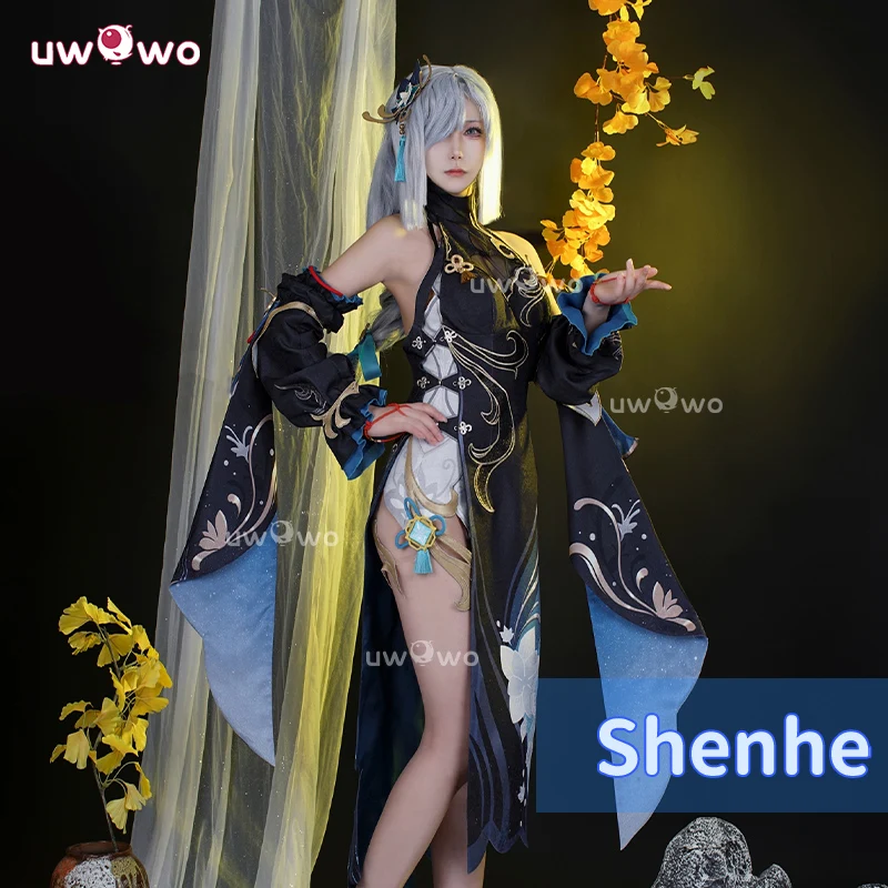 

UWOWO Collab Series: Genshin Impact Shenhe Frostflower Dew New Outfits Lantern Rite Cosplay Costume Shen He Cos Clothes