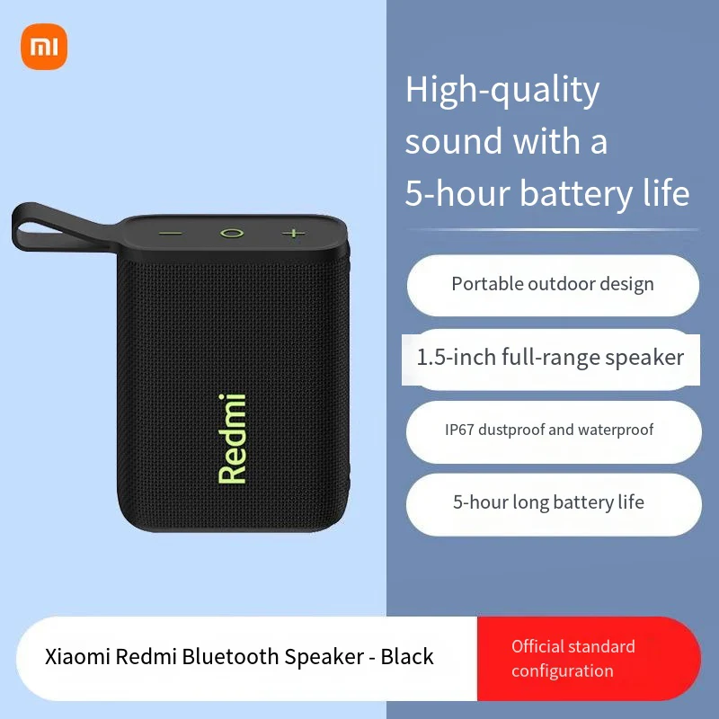 الأصلي Xiaomi Redmi في الهواء الطلق مكبر صوت مقاوم للماء ستيريو محمول صندوق صوت قوي بلوتوث RGB المزدوج الاقتران TWS المتكلم