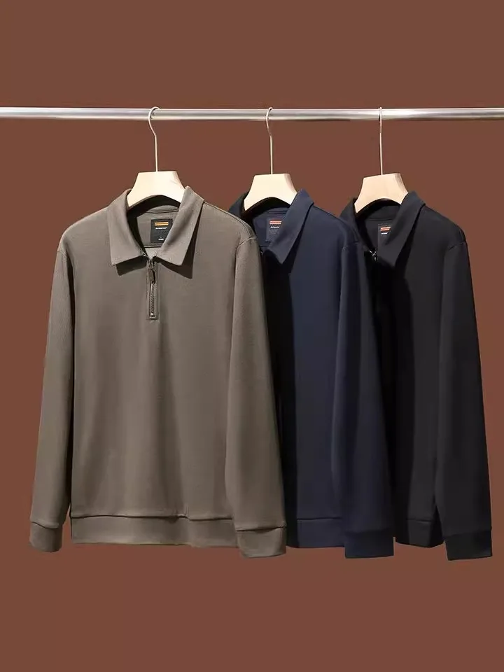 Cloud-Like Soft Men's Wool Blend Casual Long Sve irt Spring Faion Urban Stand Fit Warm Daily Wear