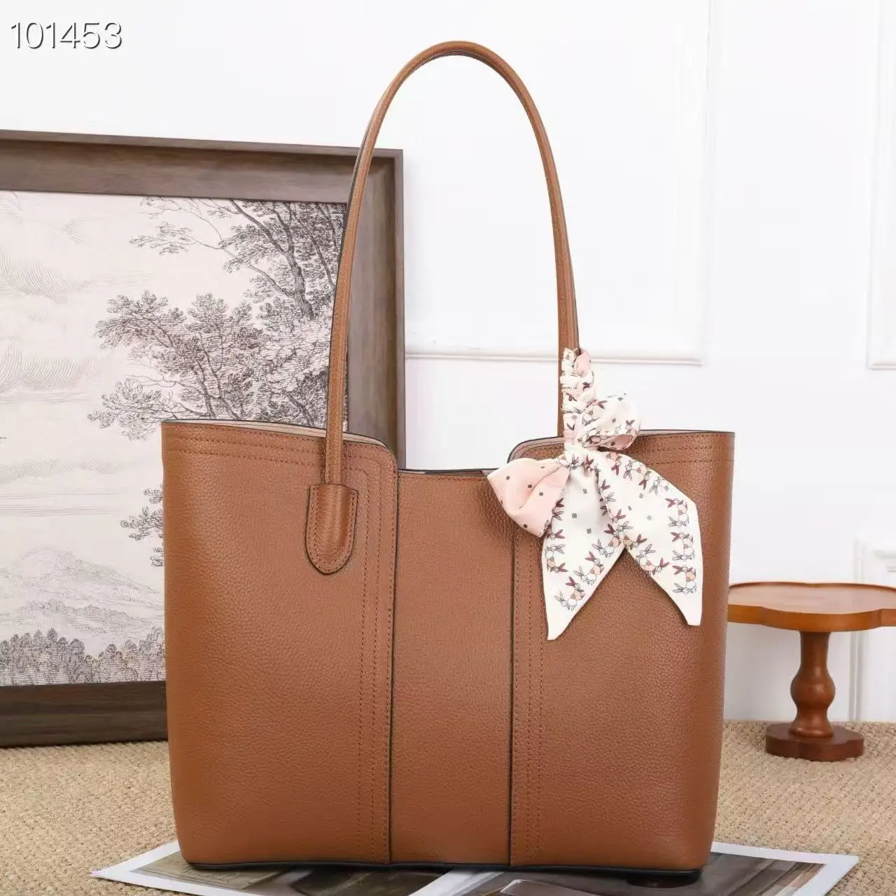 

Женская сумка-ведро из кожи большой вместимости, модная и универсальная сумка-тоут на одно плечо для поездок на работу.