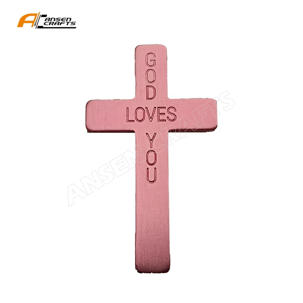 Engraving Pink God Jesus Lover Customizable New Design Mirror Polished Cross