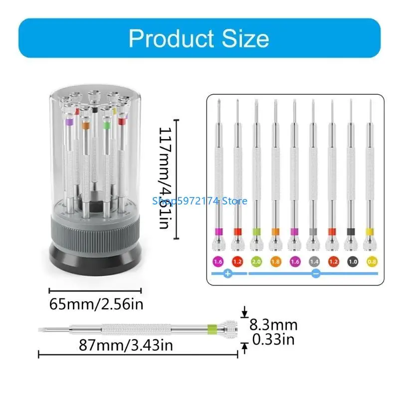 Y3NB 9Pcs Professional Watchmaker Screwdriver Set Watch Screwdriver for Watch Repair Eyeglasses Repair Jewelry Repair