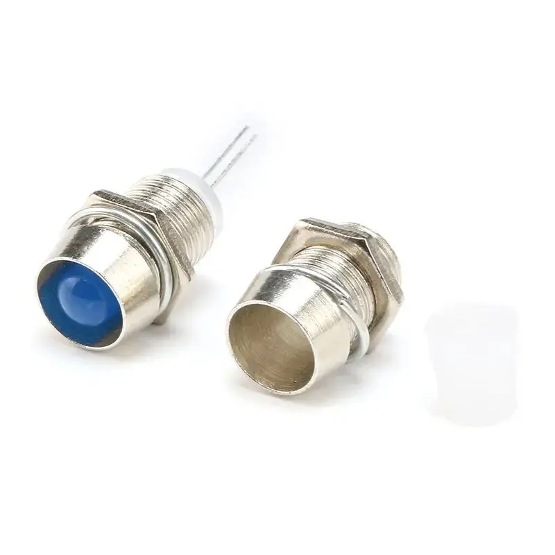 10 PCS/50 PCS 3mm 5mm LED Bracket SOCKET CLAMP BEZEL LED โคมไฟผู้ถือโลหะชุบนิกเกิลจอแสดงผลร้องไห้สะอึกสะอื้นถ้วย SHELL