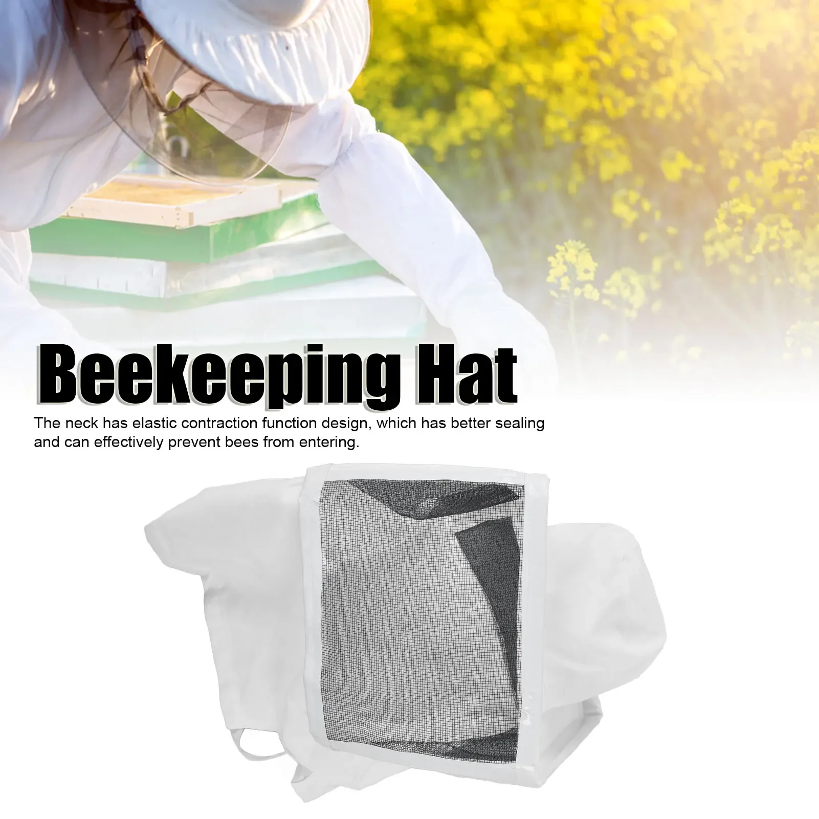 Beekeeping Hat Contraction Design Breathable Mesh White Edging Beekeeper Cowboy Hat For Beekeeping Hunting Hiking