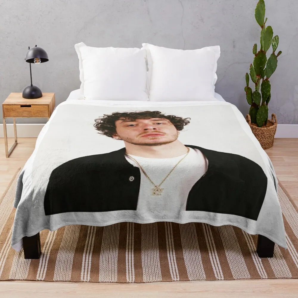 

Jack harlow Sticker Throw Blanket large fluffy plaid blanket with well thick king wool Sofa quilt