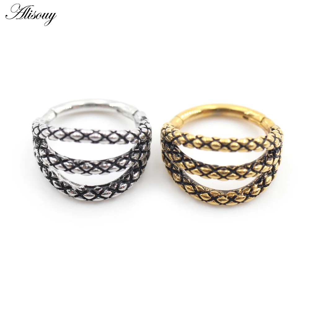 1PC Stainless Steel Heart Eagle Flower Leaf Zircon Nose Ring Ear Captive Tragus Cartilage Helix Hoop Earrings Piercing Jewelry