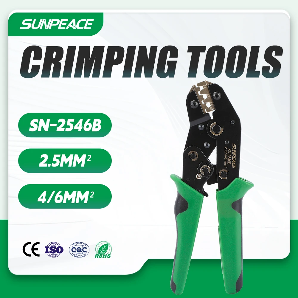 

SN-2546B PV Panel Solar Crimping Tool Kit with Spanner Wrench Crimper Stripper Solar connectors for 2.5/4/6mm2(14-10AWG)