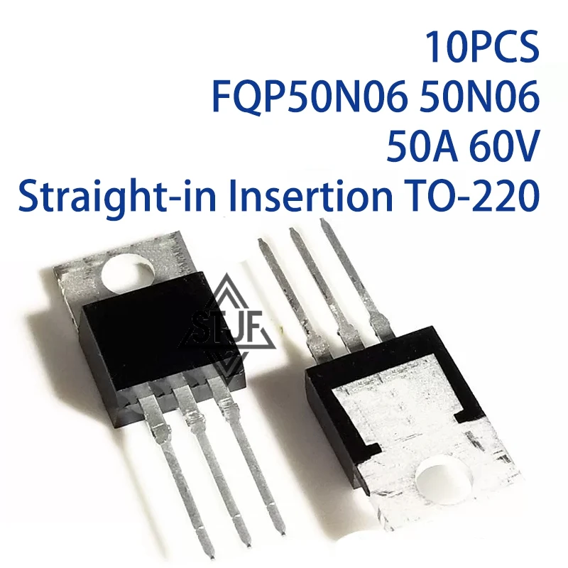 10PCS FQP50N06 50N06 50A 60V Straight-in Insertion TO-220