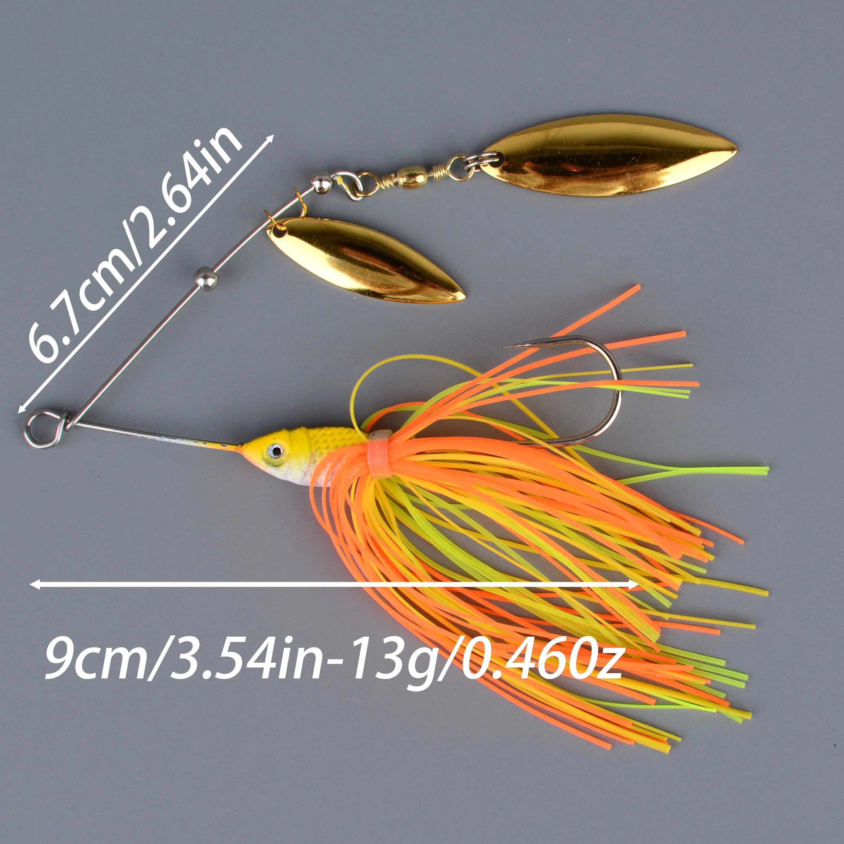 Spinnerbait de alambre metálico con falda para lubina y lucio - imagen 3