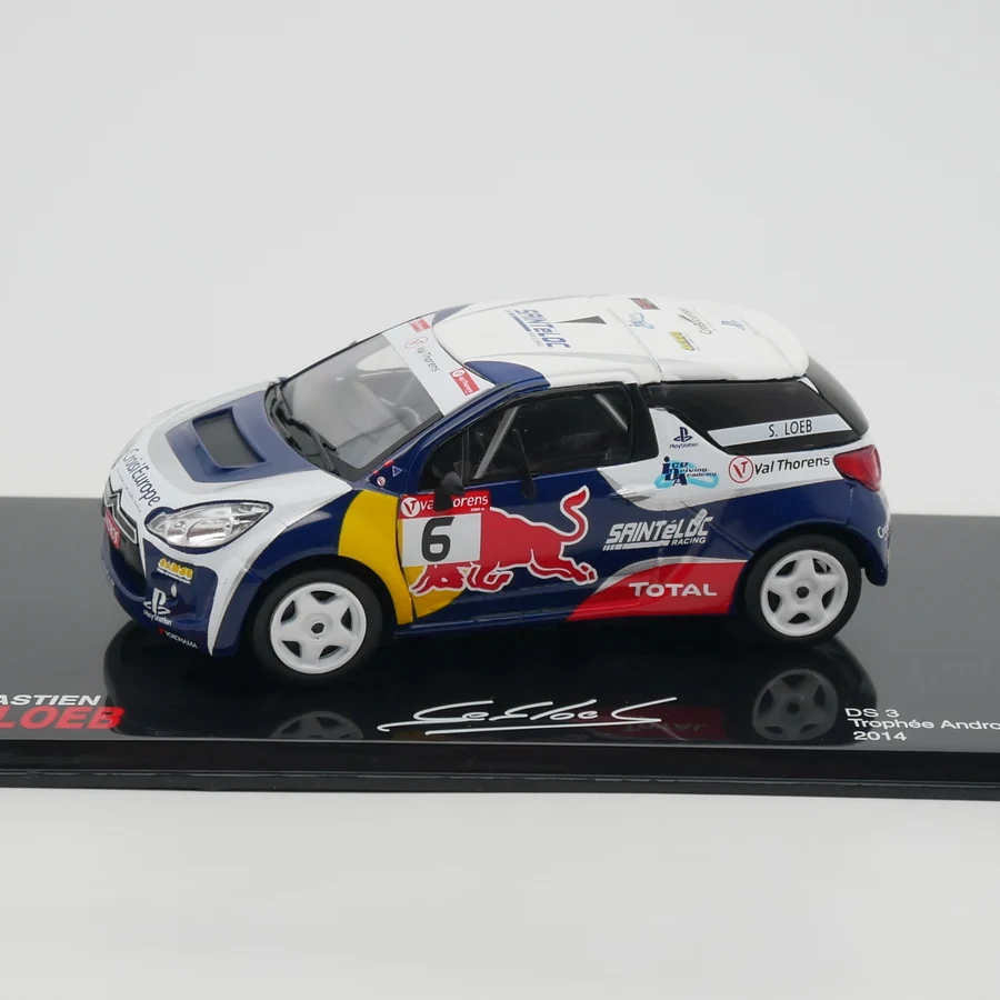 Ixo 1:43 Citroen DS3 Trophée Andros Glace WRC 2014 Loeb Diecast Car Model Metal Toy Vehicle