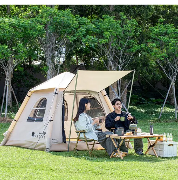 

Single Layer Manual Inflatable Luxury Oxford Tent Quick Opening Waterproof Portable Camping Sunshade Made Durable Nylon for