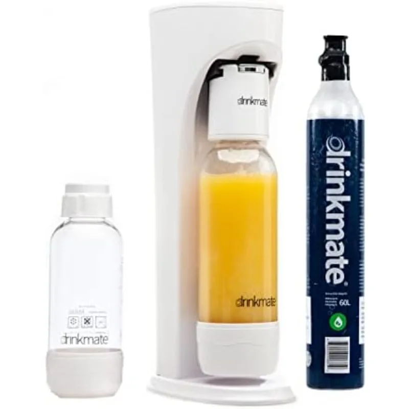 Drinkmate OmniFizz Sparkling Water and Soda Maker, Carbonates Any Drink, Special Bundle - Includes 60L CO2 Cylinder