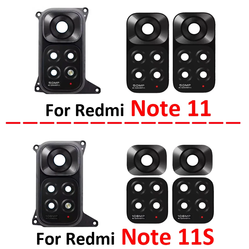 

Pop For Xiaomi Redmi Note 11S Phone New Back Rear Camera Glass Lens Flash Circle Cover Frame Replacement Repair Part For Note 11