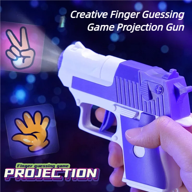 Rock Paper Scissors Projection Fair Guessing Gun Antistress Party Social Luminous Toys Stress Relief Interactive Funny Toy Gifts