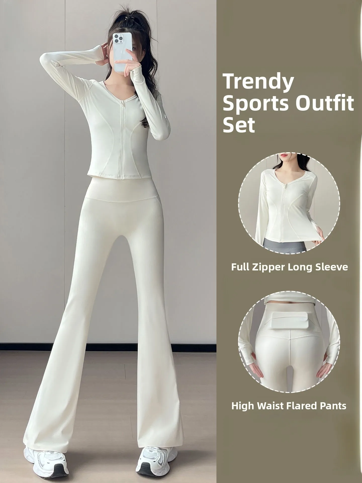 Conjunto de roupas esportivas de corrida feminina longa sve yoga roupas linda ba ket micro queimado calças de fitn v-ne zíper