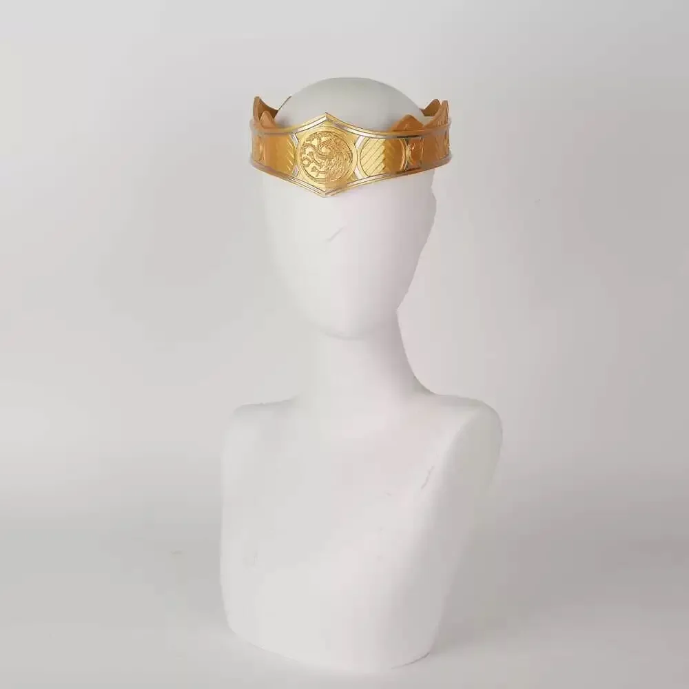 Diadema de la familia del Dragón de la película, accesorios para el cabello para Halloween, Rhaenyra Targaryen, corona Unisex, corona dorada