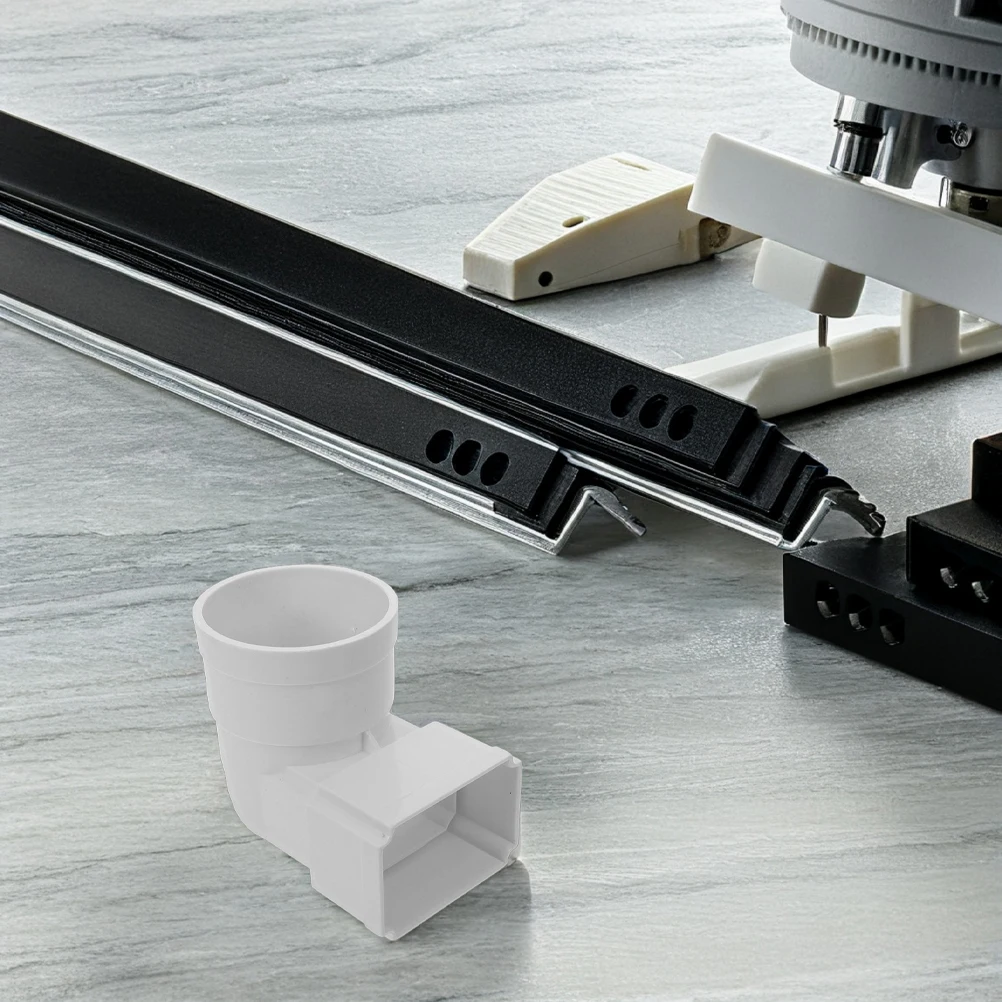 2pcs Gutter Elbow Extension Rainwater Downspout Gutter Elbow Connector Plastic Gutter Downspout Extension for Rainwater Drainage