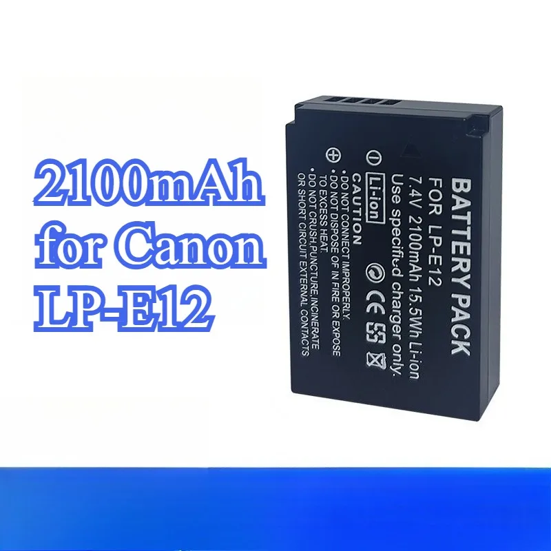 بطارية بديلة 2100 مللي أمبير في الساعة لكاميرا Canon LP-E12 متوافقة مع EOS M M2 M10 M50 100D Rebel SL1 Kiss X7 DSLR والكاميرا بدون مرآة #4