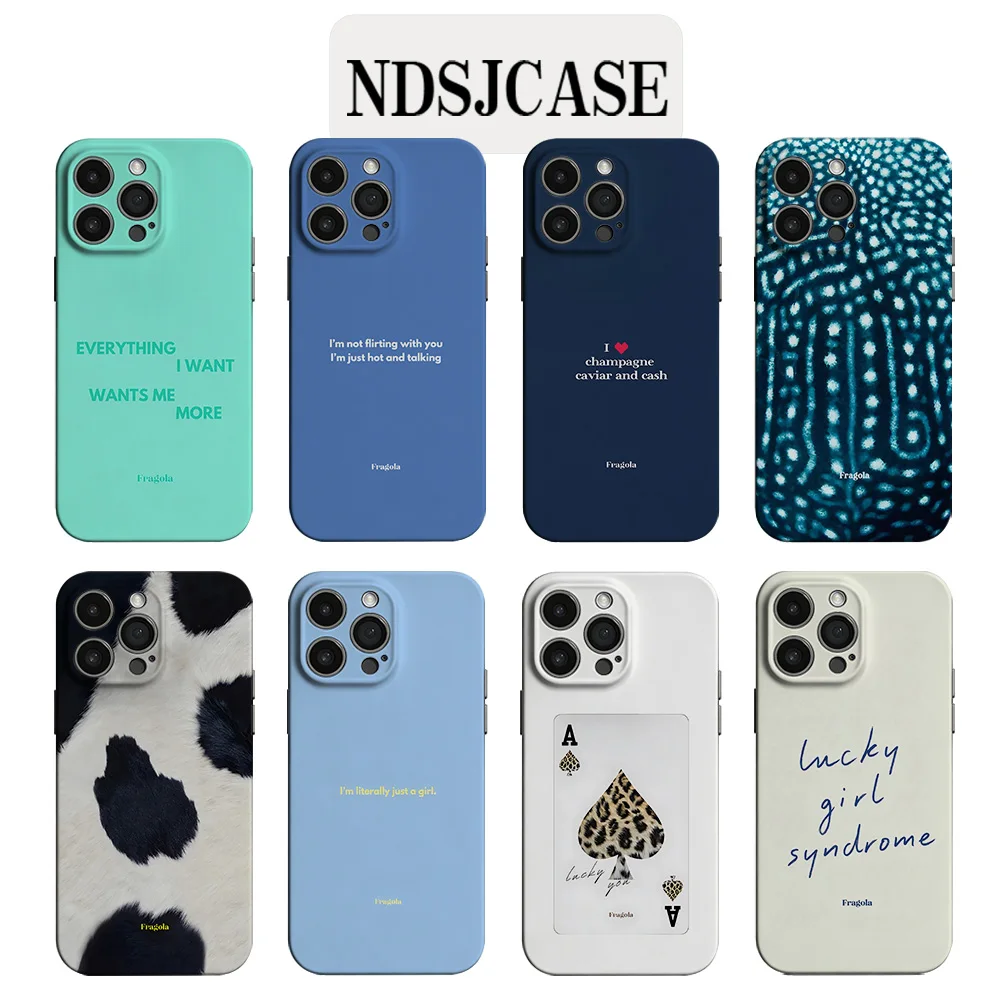 Luxury Clmj Fragola AQUA Glossy Film Hard Phone Case for Samsung Galaxy A37 A57 A17 A07 A16 A56 A55 A35 A15 A54 A05 A14 4G 5G