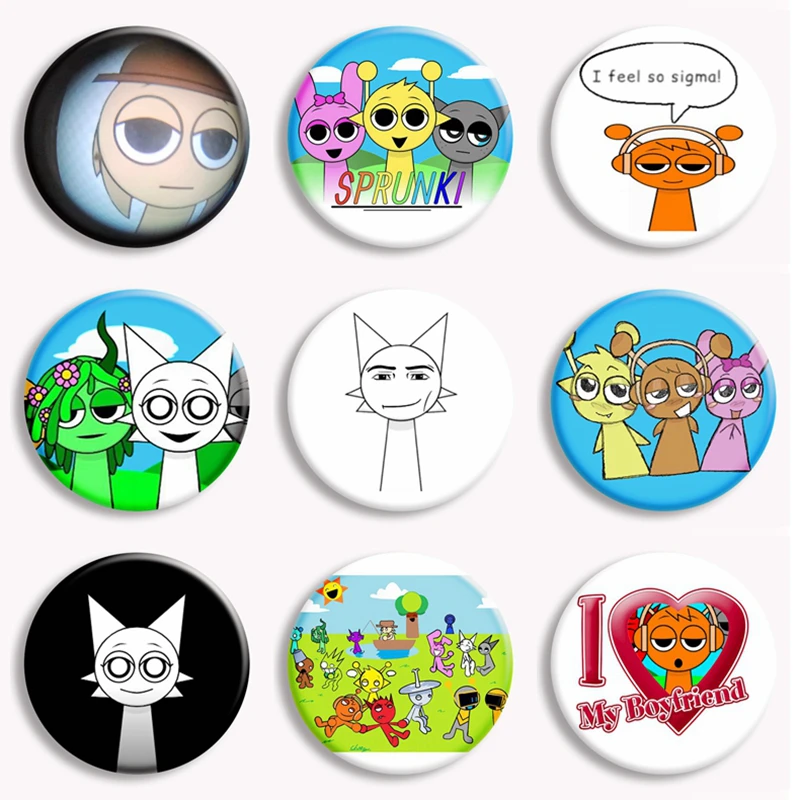 Hot Game Sprunki Anime Soft Button Pin Cartoon Characte OWAKCX Skibidi Oren Funny Meme Brooch Badge Bag Decor Gamer Collect Gift