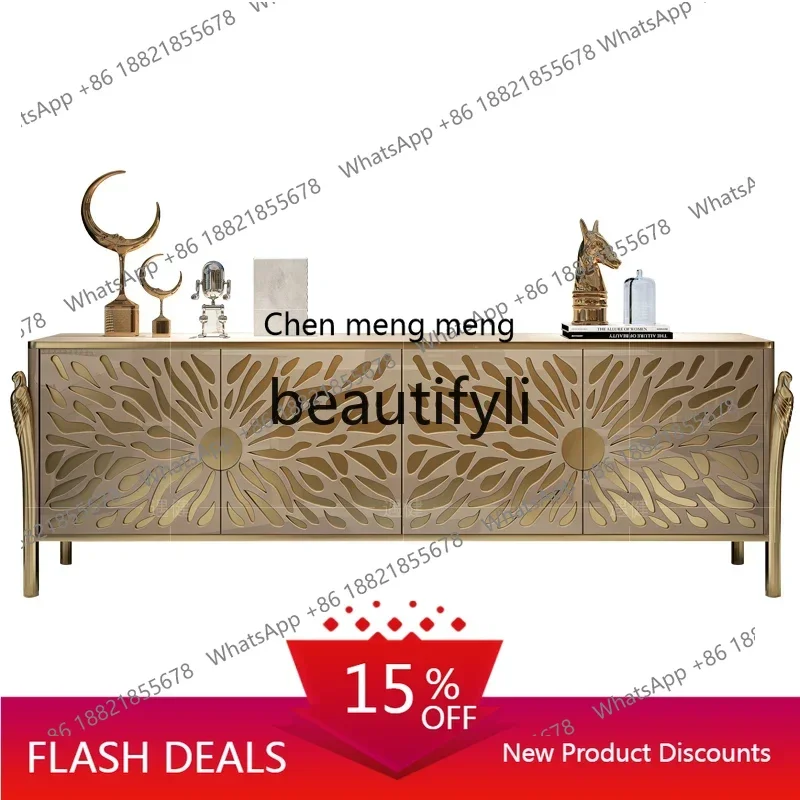 

zqLight luxury TV cabinet Post-modern simple TV cabinet Small apartment high living room Hong Kong floor cabinet