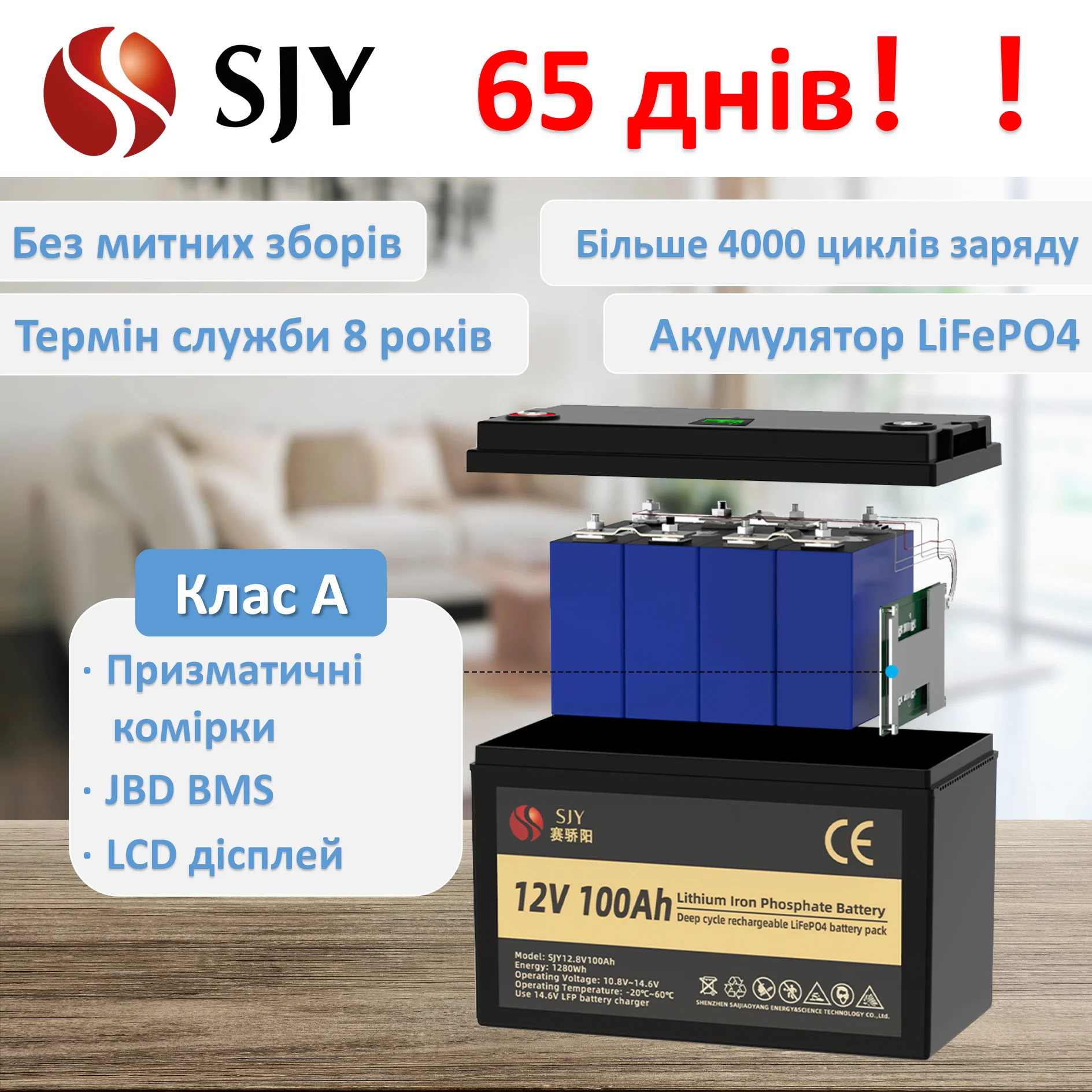 Grade A LiFePO4 Lithium Battery 12V 24V 48V 100Ah 200Ah with LCD/Charger for Solar Panel Inverter System