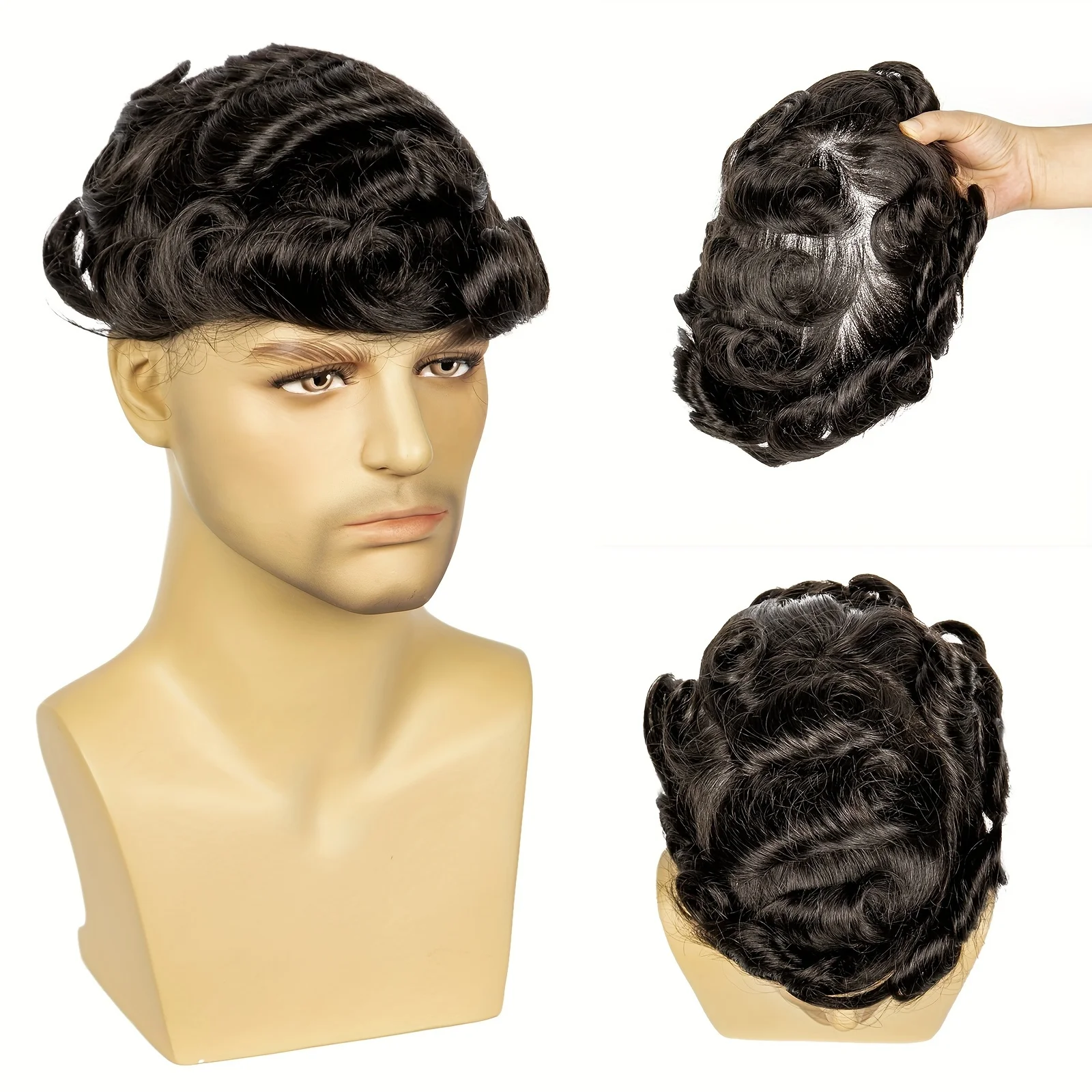 

European and American Style Trendy Short Men's Wig Real Hair