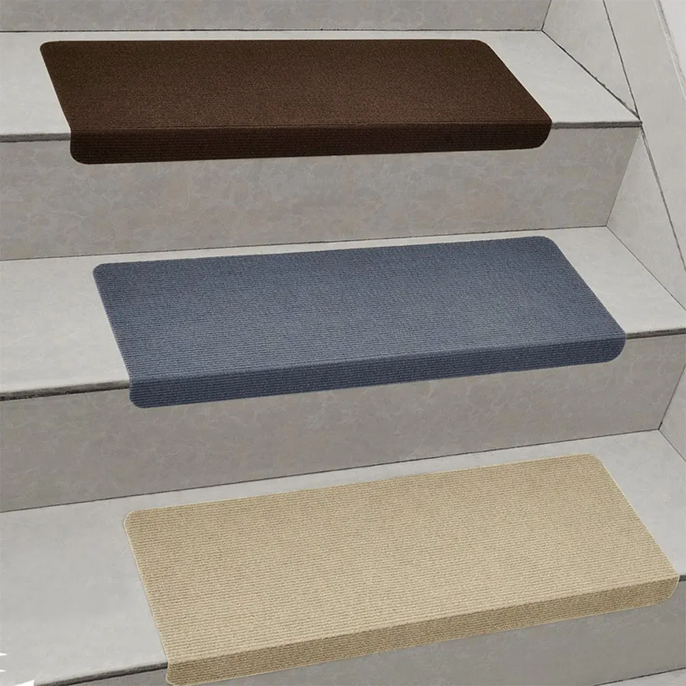 Indoor Stair Treads Stair Treads Anti Slip Carpet Mat Self Adhesive Multipurpose Stair Mat for Wooden Steps 9.44x25.19in Coffee